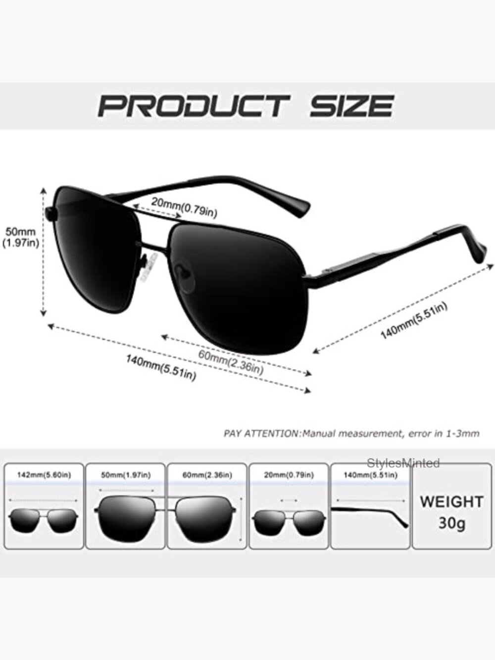Military Style Aviation Sunglasses Polarized UV400 for Men Women Vintage - Picture 5 of 7